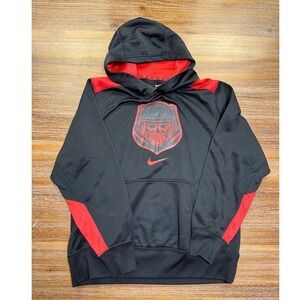 Nike Dri-FIT Pullover Hoodie Athletic Training‎ Black Red Large